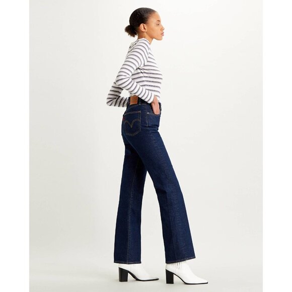 LEVI'S Ribcage Boot High Key Dark Wash Cotton High Rise Bootcut Jeans, Size 24 - Picture 2 of 15